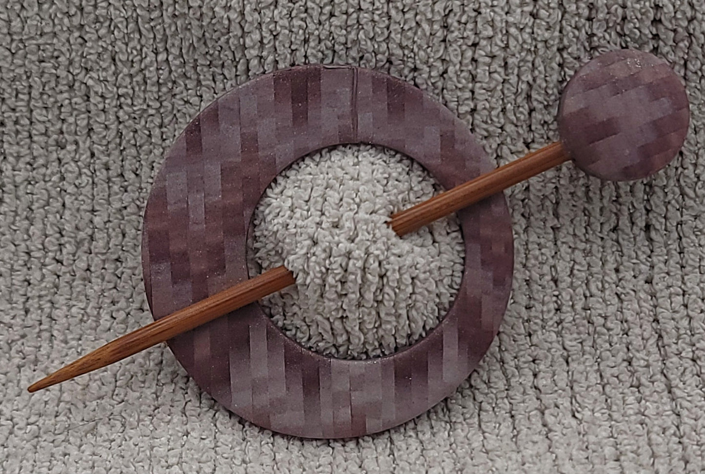 Muted Brown Bargello Shawl Pin