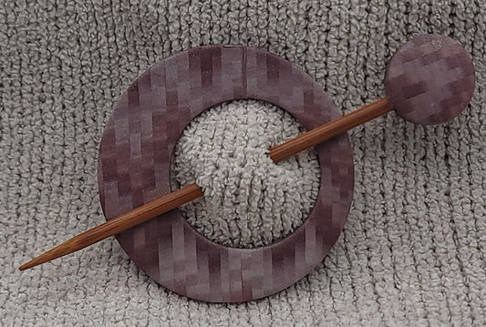 Muted Brown Bargello Shawl Pin