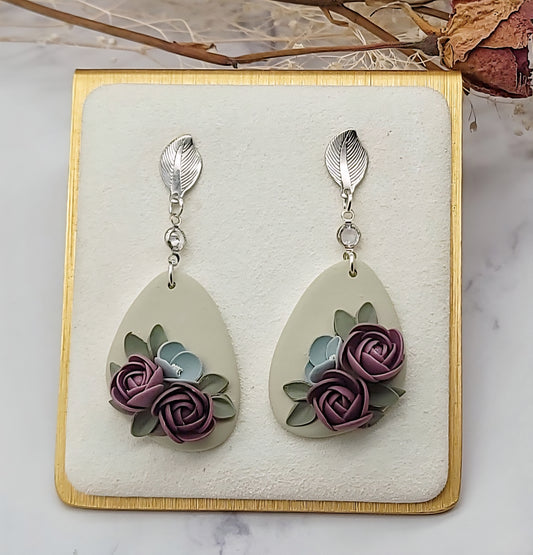 Rose Dangle earrings -B
