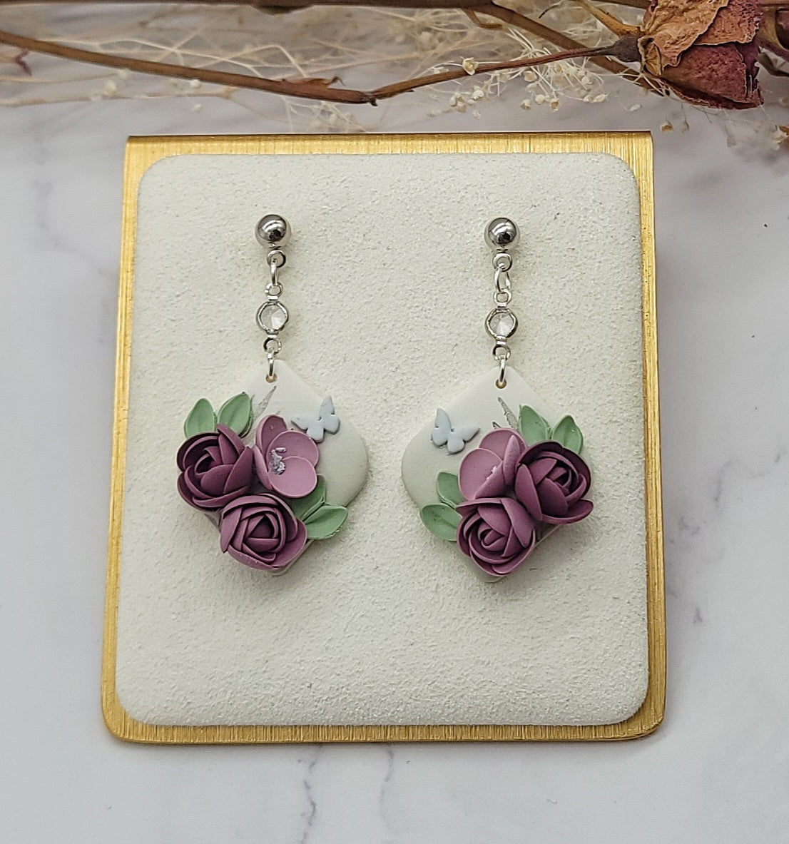 Rose Dangle earrings - P