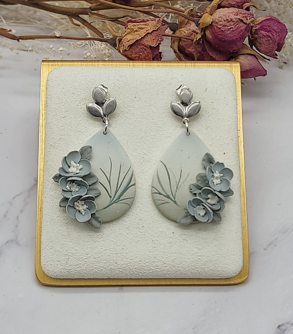 Ombre floral earrings - C
