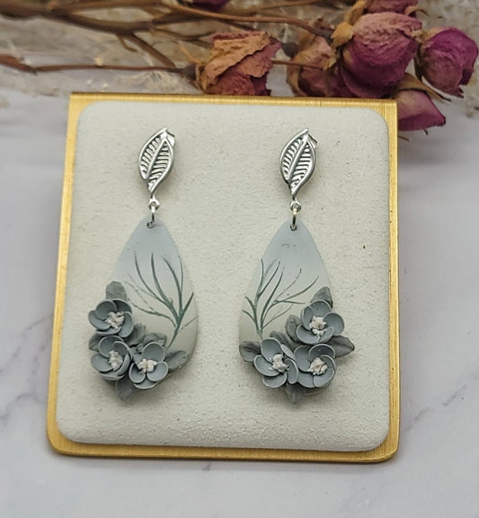 Ombre floral earrings - D