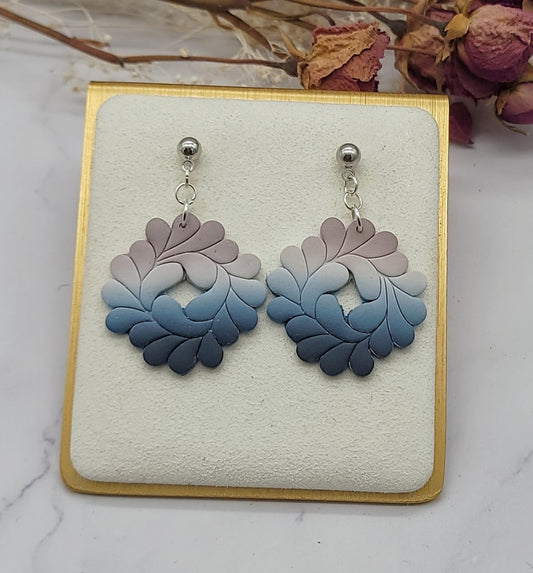 Blue & Pink ombre earrings -B