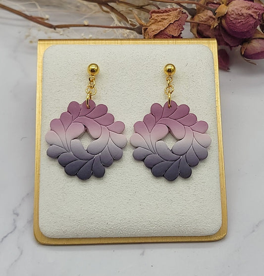 Pink & Purple ombre earrings-F