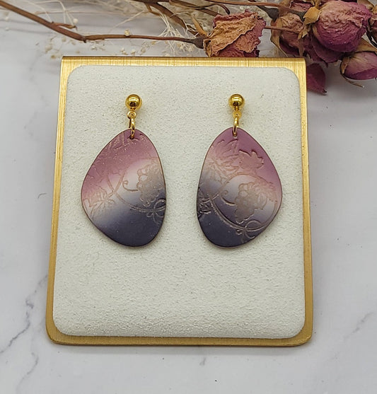 Pink & Purple ombre earrings-E