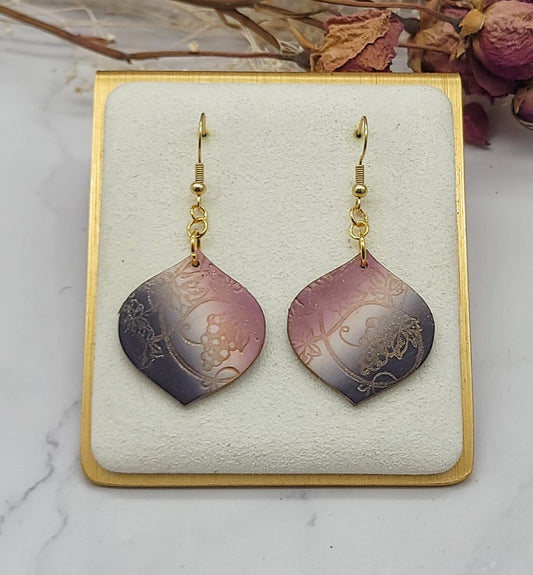 Pink & Purple ombre earrings-C