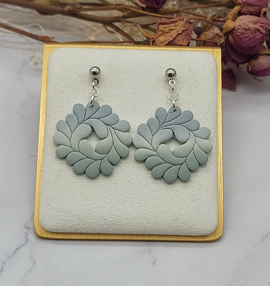 Blue & Green ombre earrings- E
