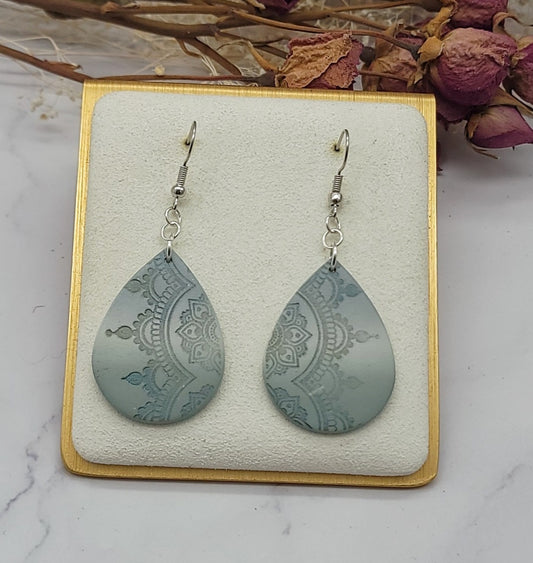 Blue & Green ombre earrings- C