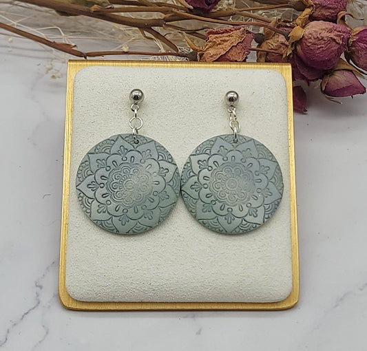 Blue & Green ombre earrings- A